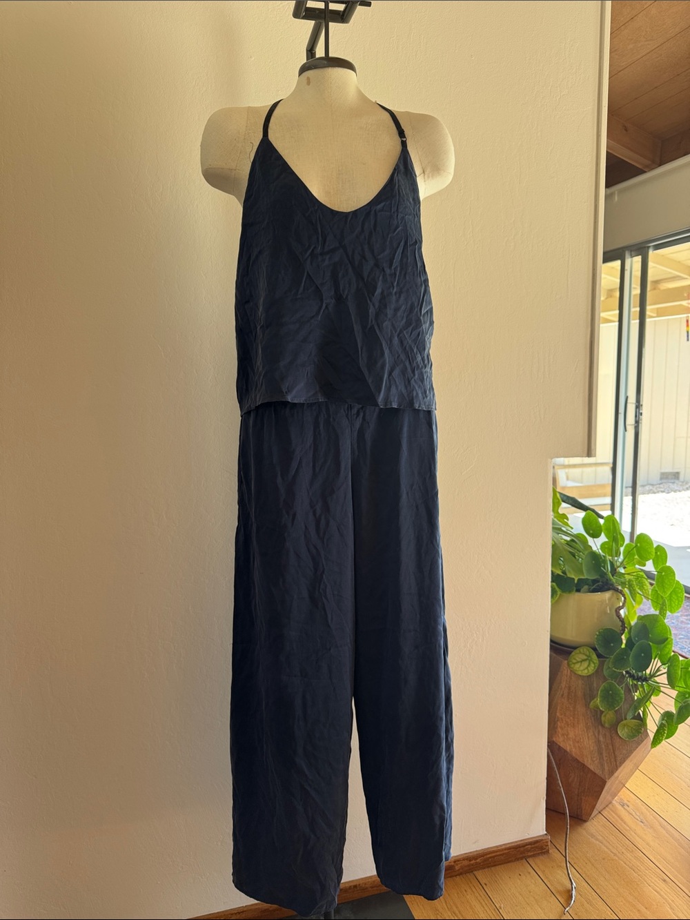 Lunya washable silk cami pant set Navy